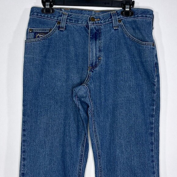 Diamond Gusset Blue Jeans Size 34x32 - Picture 2 of 13